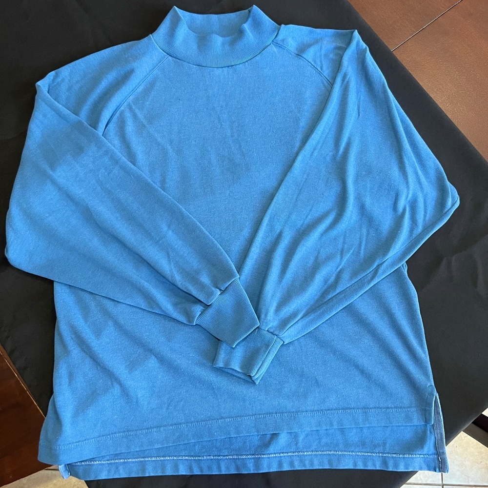 Blue turtleneck long sleeve sweater, size large!